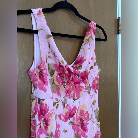 Jessica Pink Floral Sleeveless Cowl Neck Vintage Dress Size 4-6 - Picture 3 of 11